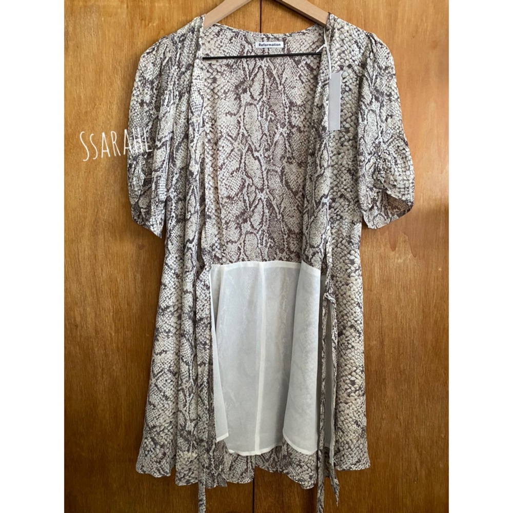 Reformation Python Print Wrap Dress - Picture 6 of 9